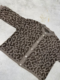 Strickjacke mit Knopfleiste LEO taupe/chocolate