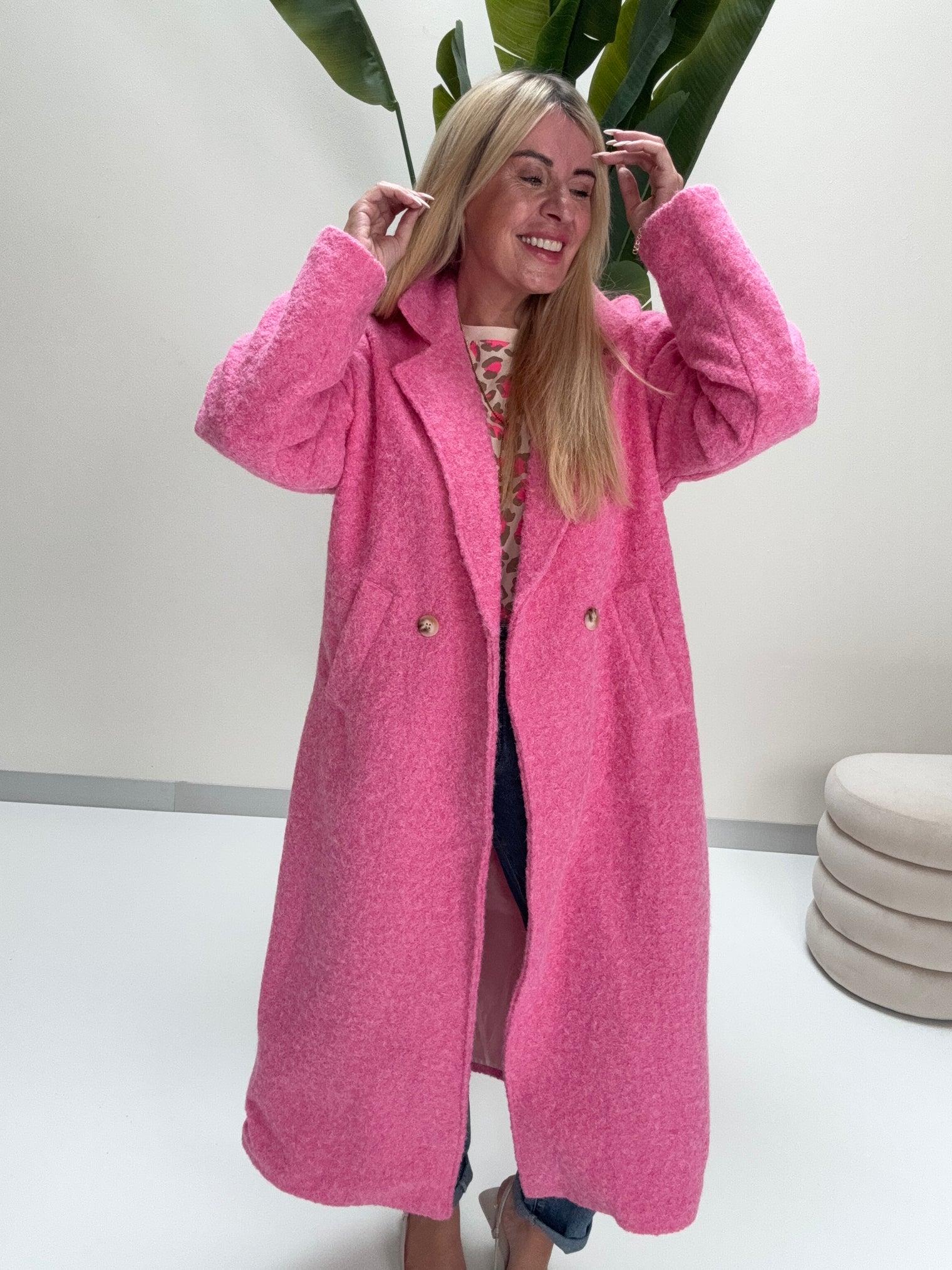 Oversize Mantel TRUST PINK mit seitlichen Taschen