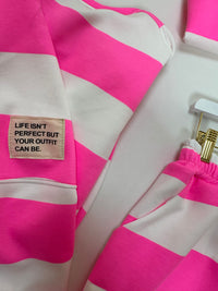 Butterstoff Sweater PERFECT OUTFIT pink/weiß