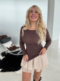 Stretchy Langarmshirt SUPER SOFT coffee
