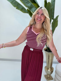 Ripp Top burgundy/rosa