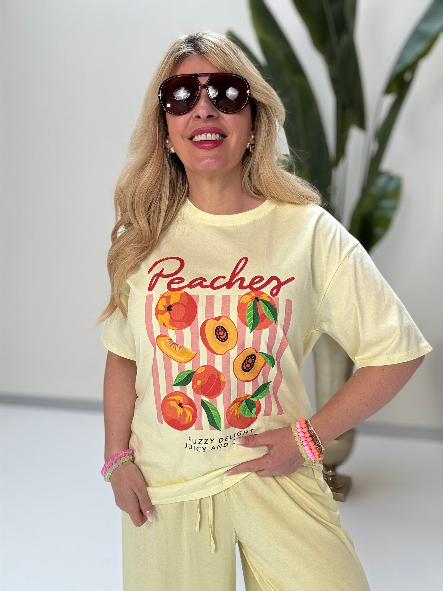 Statement Shirt PEACHES gelb