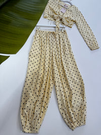 Ballon Hose POLKA DOTS LOVE buttermilk lemon/coffee