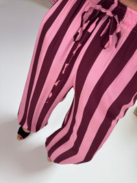 Ballon Hose BIG BLOCK STRIPES burgundy/rosa