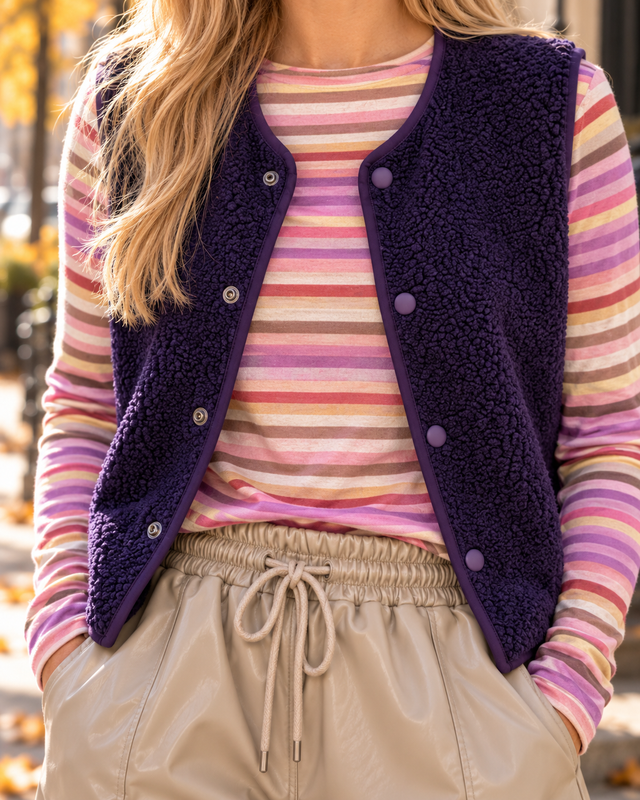 Signature Weste Teddy dark violet