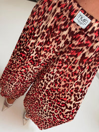 Signature Plisseehose creme LEO POWER bordeaux/pink