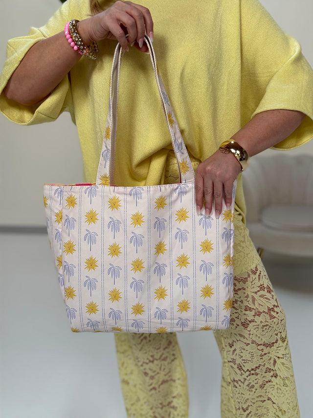 Wende Tasche SOLEIL rosa/pink/gelb gestreift