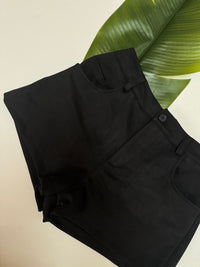 Velours Shorts mit elastischem Bund schwarz