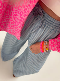 Hose SMALL STRIPES hellblau gestreift