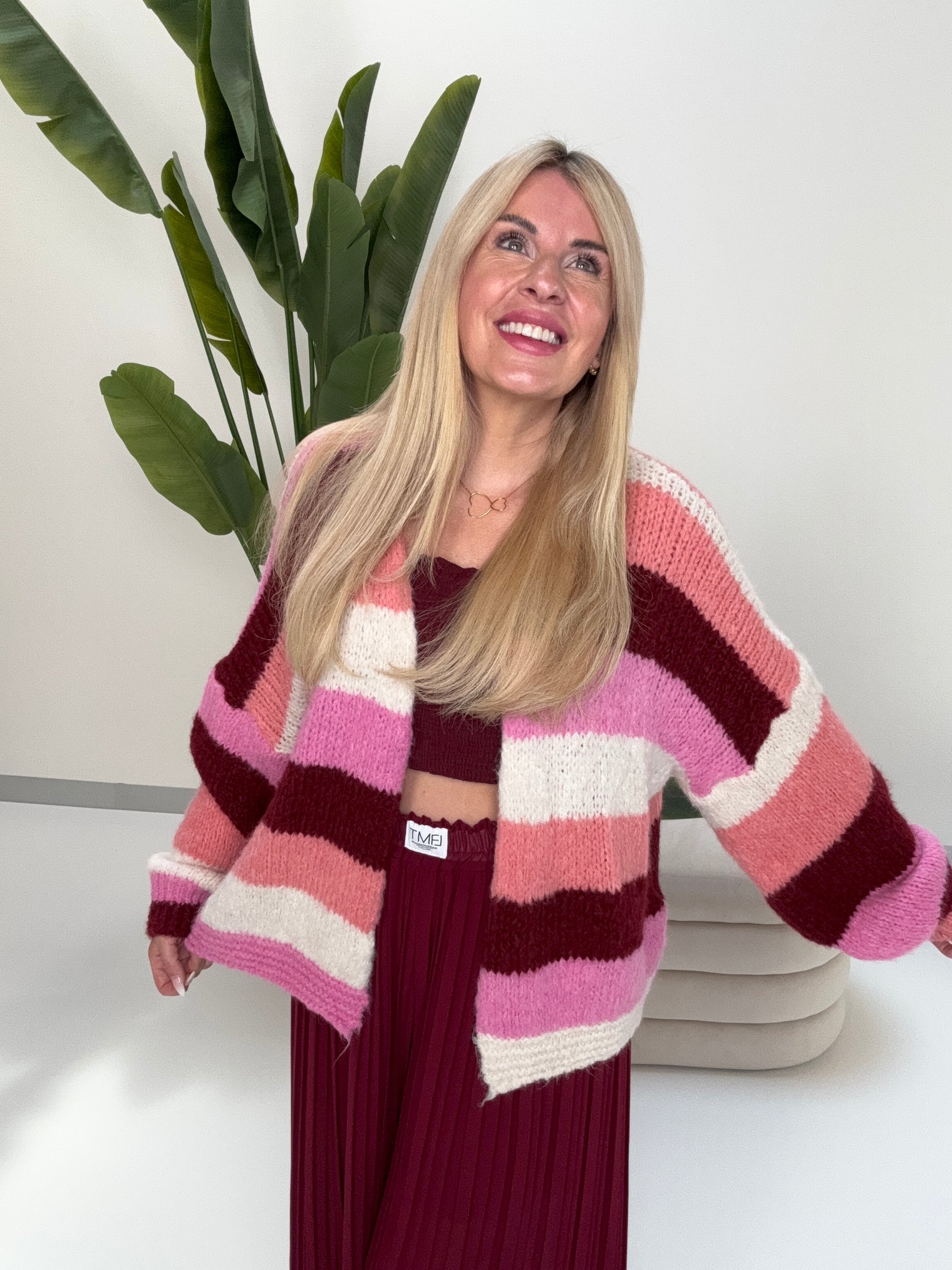 Strickjacke HAPPY BLOCK STRIPES zum offen tragen