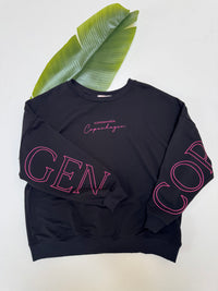 Sweater mit Rückenprint COPENHAGEN schwarz