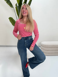 Stretch Jeans denim blue HEART LOVER mit Herztaschen