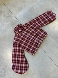 Cropped Flanell Jacke KARO Burgundy/ beige