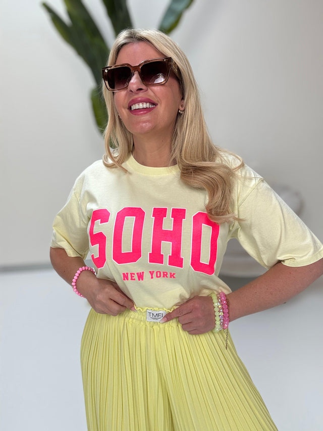 Statement Shirt buttermilk lemon SOHO pink