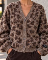 Strickjacke mit Knopfleiste taupe/chocolate LEO