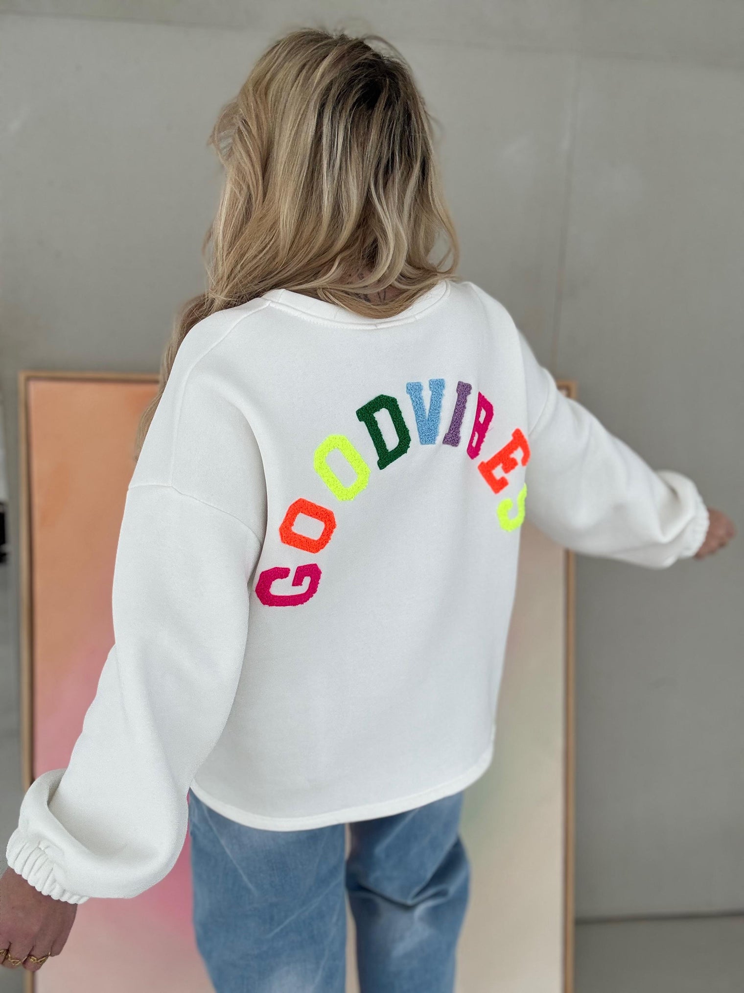 Sweaterweiß GOODVIBES rainbow
