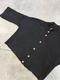 Strickjacke mit Knopfleiste schwarz