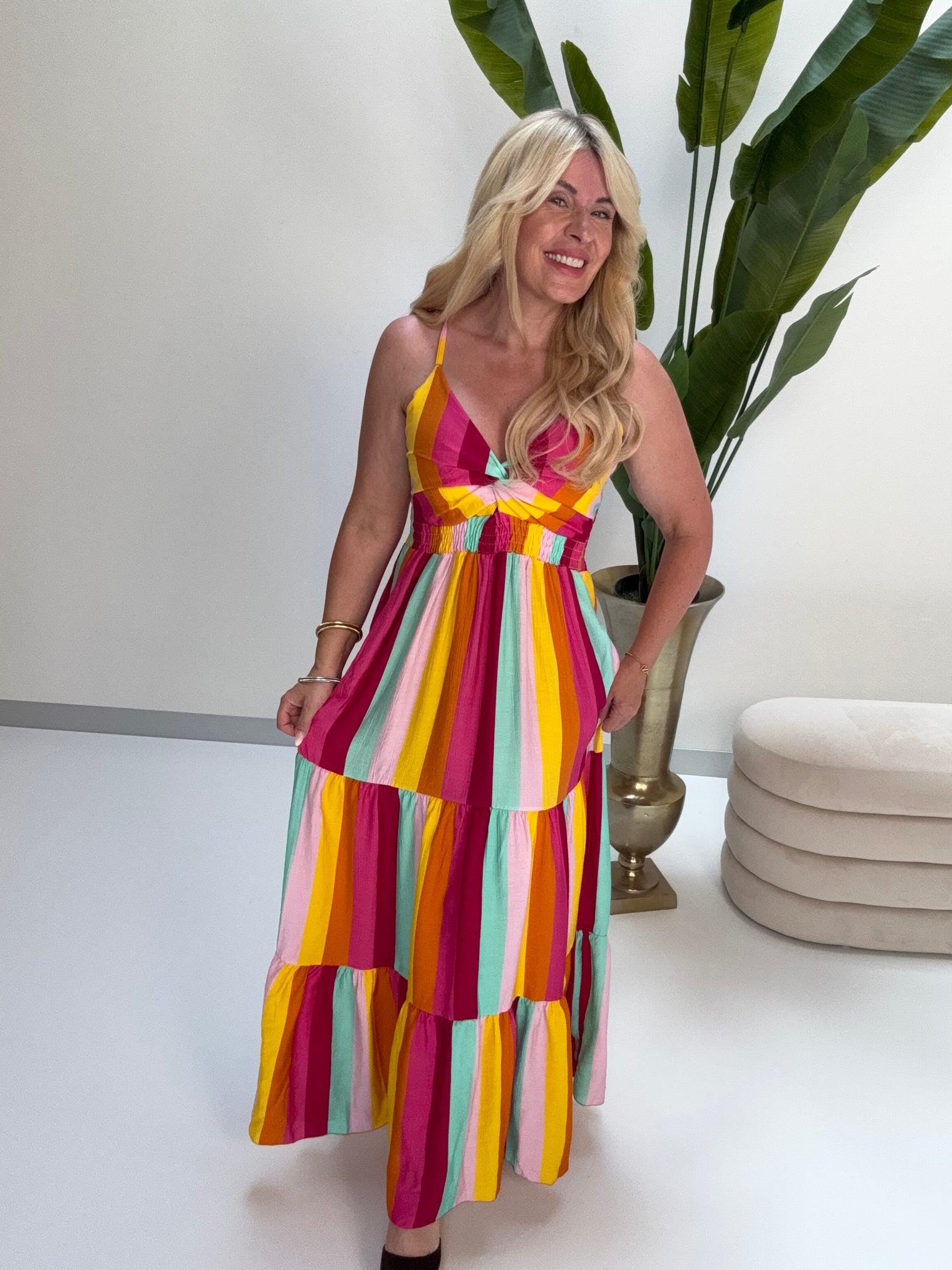 Luftiges Sommer Kleid FOREVER A BOHO GIRL gelb/orange/fuchsia/mint/rosa