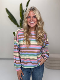 Butterstoff Sweater mit Patch am Ärmel grün/mint/buttermilk/rosa/taupe