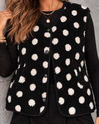 DOTS Weste Teddy schwarz/weiß