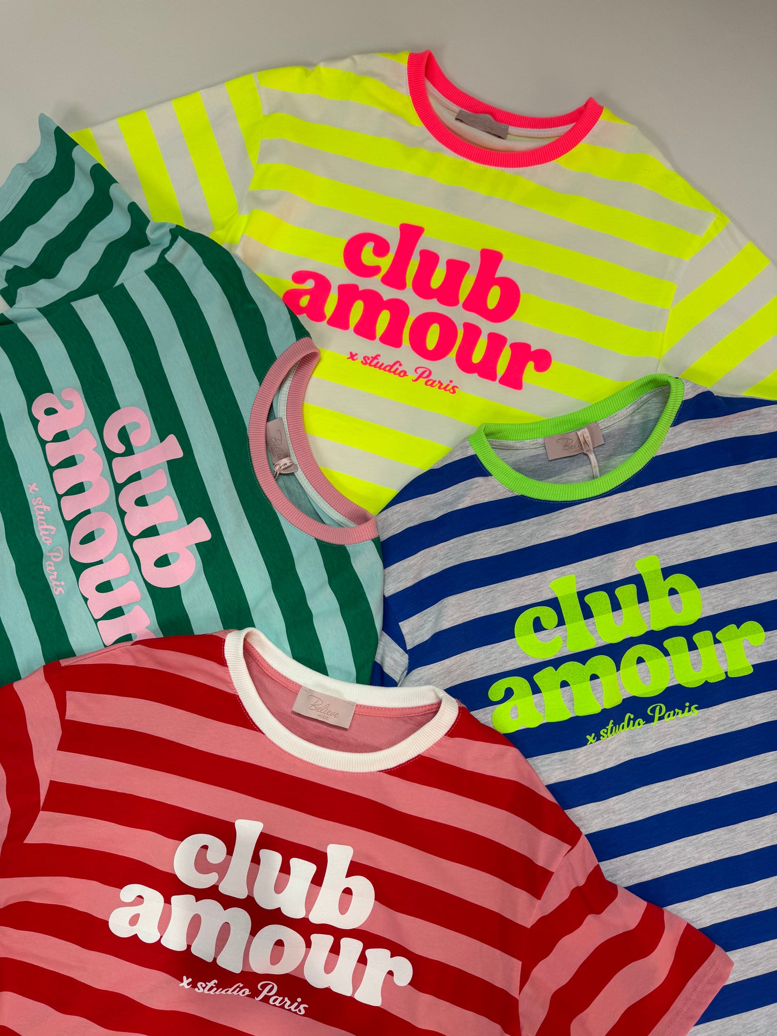 Statement Shirt blau/hellgrau gestreift CLUB AMOUR