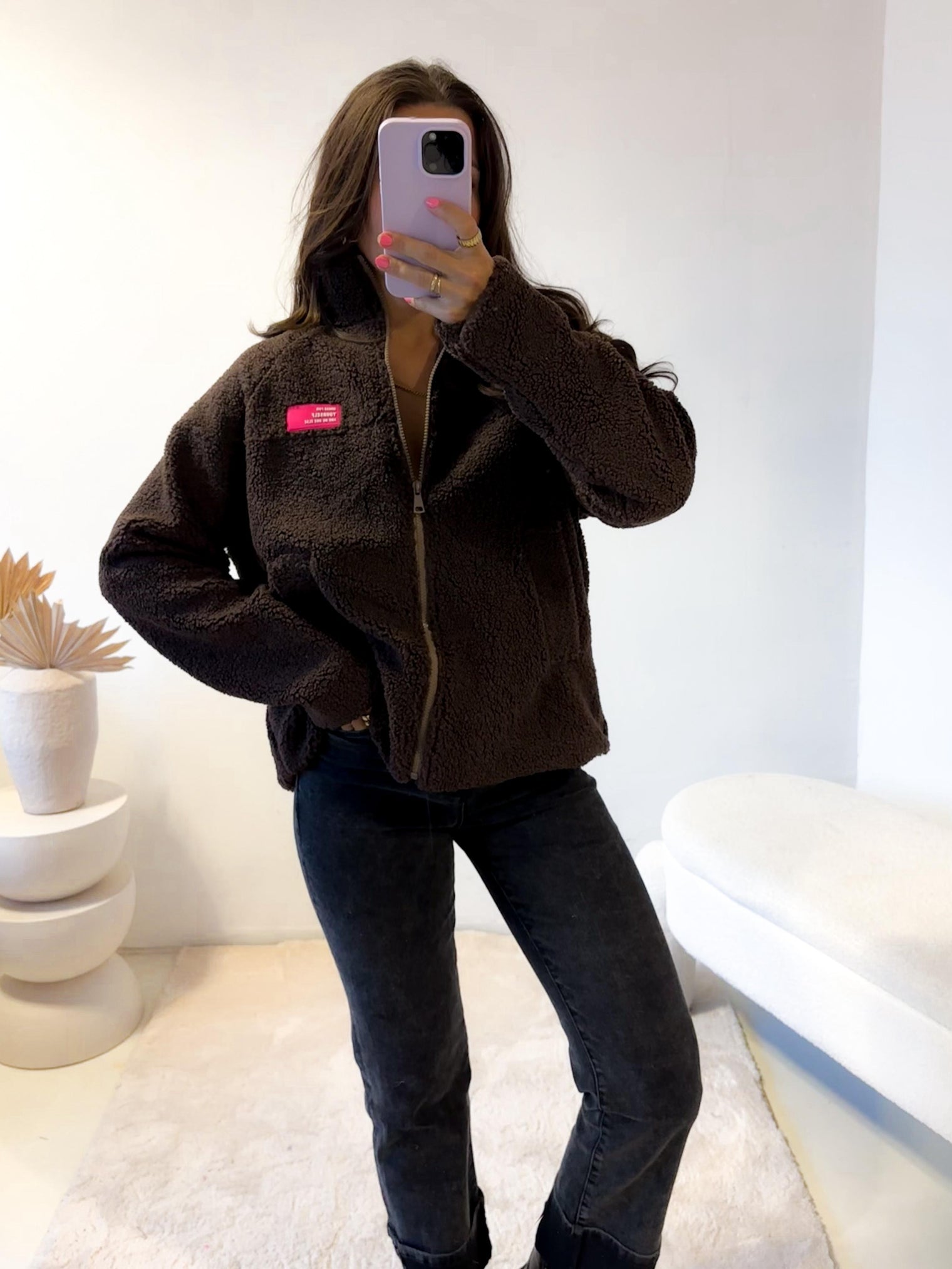 Teddyjacke Chocolate PINK PATCH