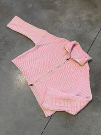 Strickjacke ZIPPER STRIPES rosa/creme