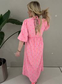 Musselin Kleid rosa HEART ATTACK orange
