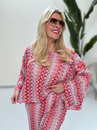 Strick Shirt SUMMER HOT pink multi