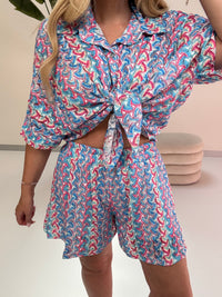 Sommer Shorts SUMMER HOT hellblau/blau/pink
