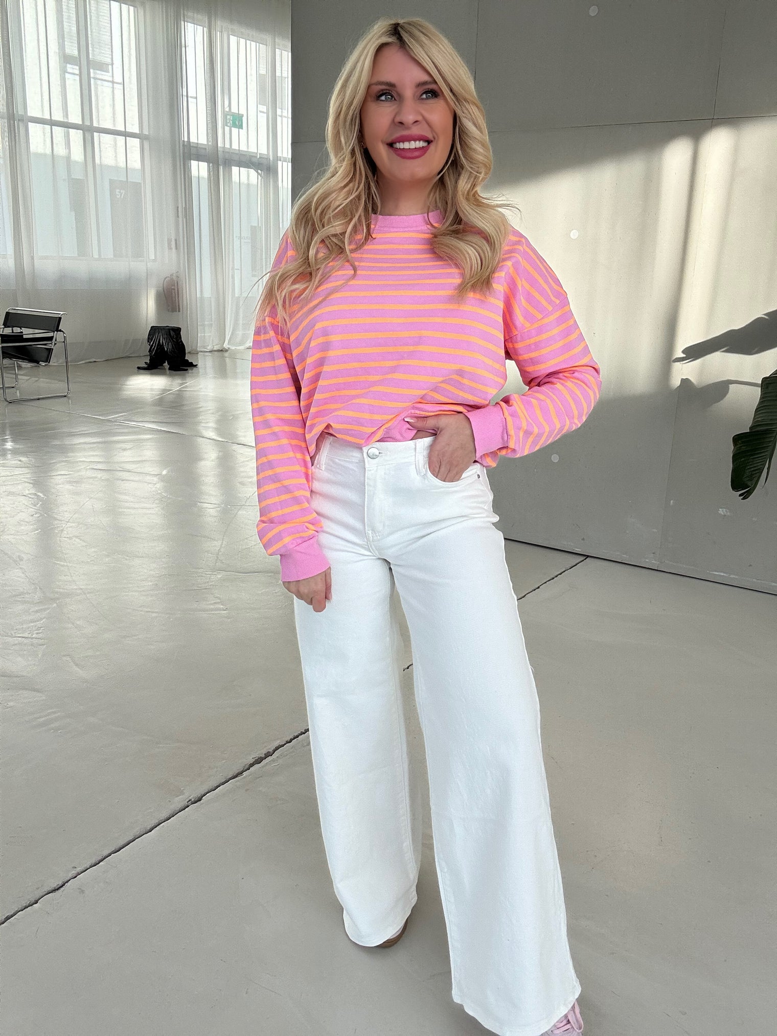 Stretch Wide Leg Jeans WHITE SUMMER