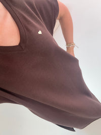 Butterstoff Kleid MINI HEART dark chocolate