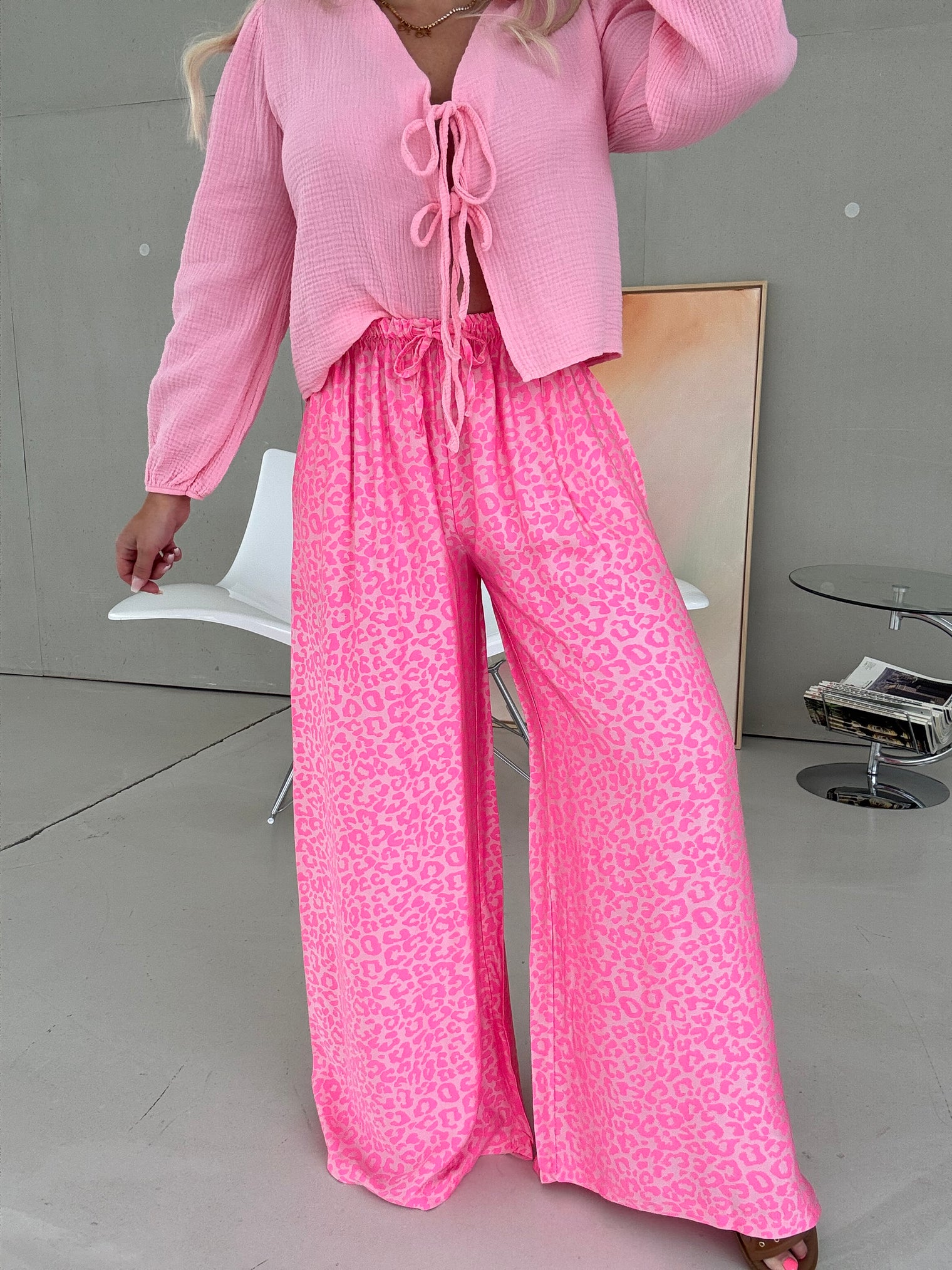 Hose mit Seide rosa LEO LOVER hot pink