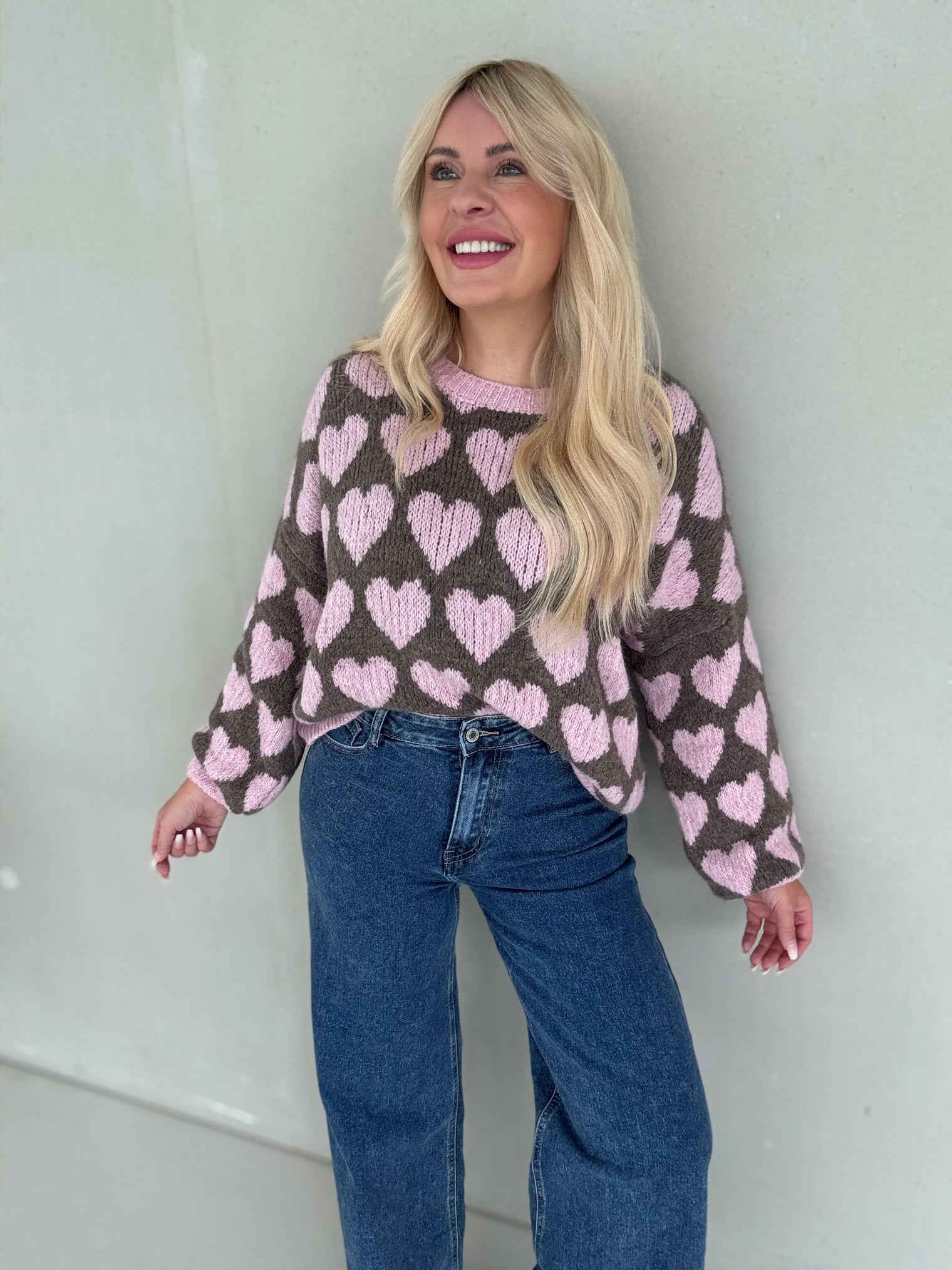 Signature Pullover BIG HEARTS rosa&braun