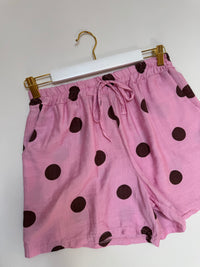 Leichte Sommer Shorts candy rose BIG POLKA DOTS coffee