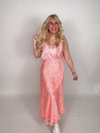 Rock mit Seide pearl LEO LOVER gelb peach
