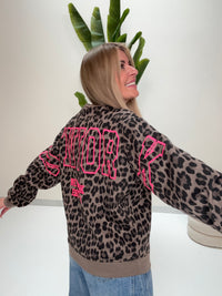 Butterstoff Pullover LEO mit Rückenprint NEW YORK taupe