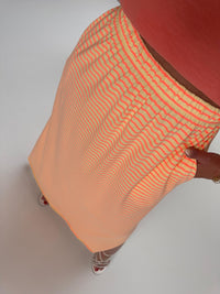 Rock mit Schlitzen & seitlichen Eingriff Taschen peach/buttermilk gestreift
