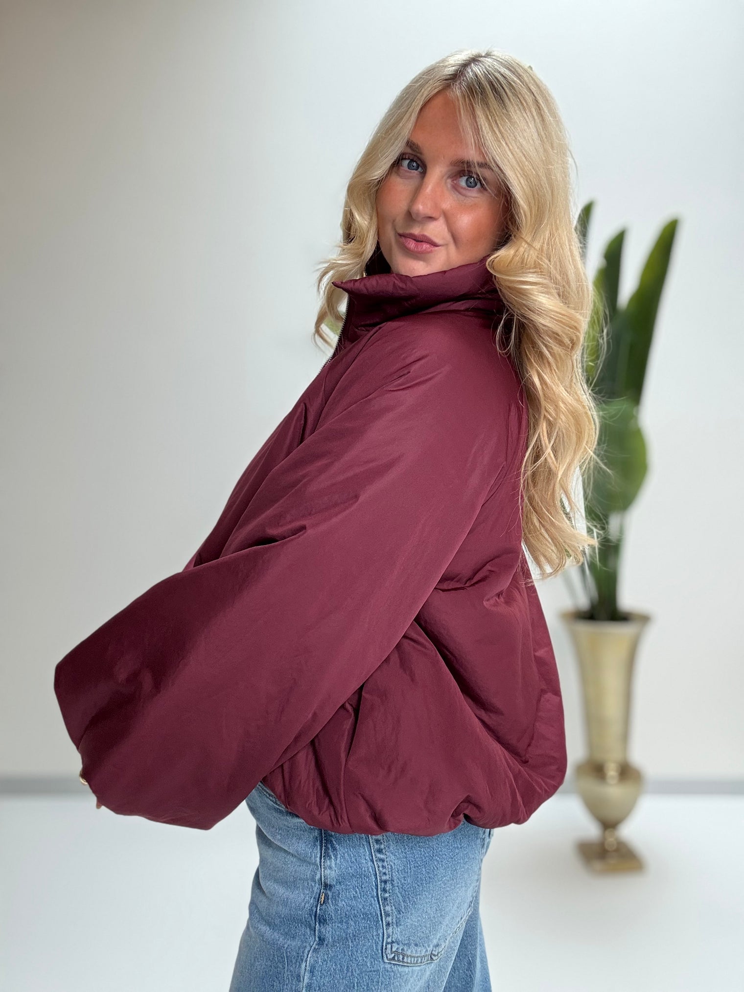 Jacke PUFFY POWER mit Reißverschluss burgundy
