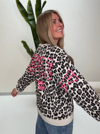Butterstoff Pullover LEO mit Rückenprint NEW YORK beige