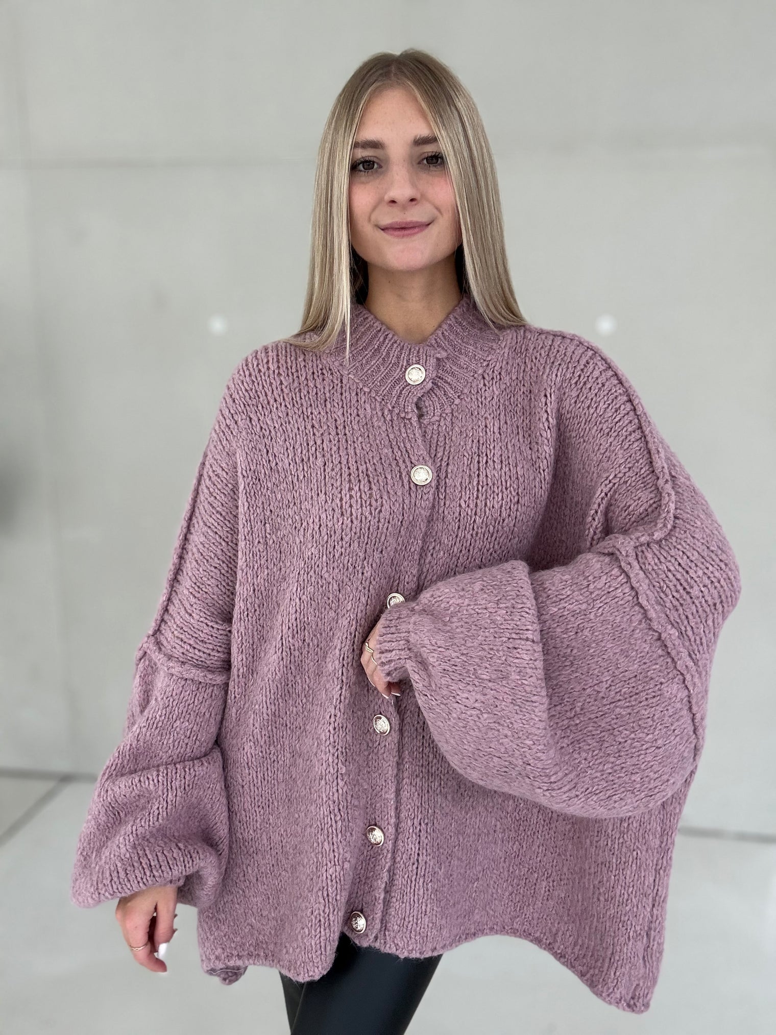 Strickjacke SUPER SOFT altrosa
