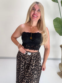 Bandeau Top mit elastischem Gummizug schwarz