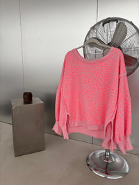 Sweater super weich rosa Leo Neon Pink