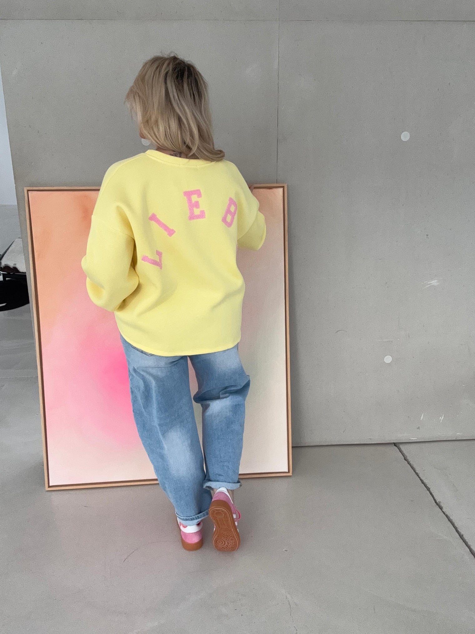 Sweater gelb LIEBE