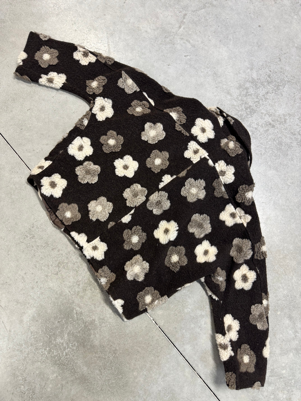 Jacke FLEUR DE LUXE mit 3D-Blütenapplikation chocolate