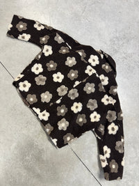 Jacke FLEUR DE LUXE mit 3D-Blütenapplikation chocolate