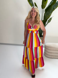 Luftiges Sommer Kleid FOREVER A BOHO GIRL gelb/orange/fuchsia/mint/rosa