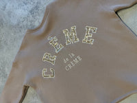 Sweater mit Rückenstickerei CREME DE LA CREME taupe