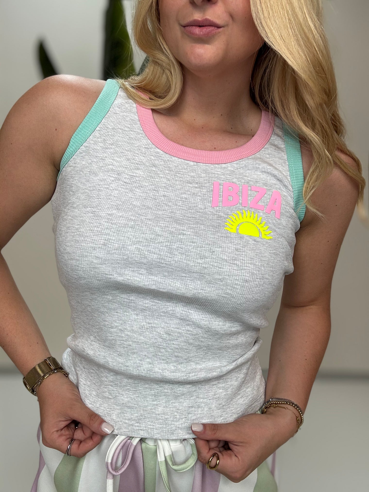 Tank Top IBIZA GIRL cool grey