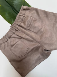 Velours Shorts mit elastischem Bund stone grey